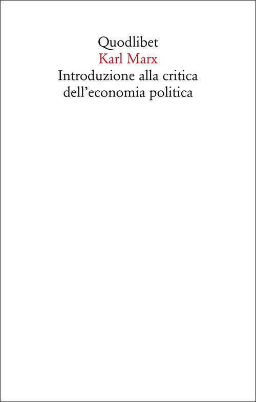 Cover of Introduzione alla critica dell'economia politica