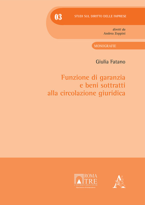 Cover of Funzione di garanzia e beni sottratti alla circolazione giuridica