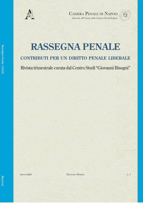 Cover of Rassegna penale. Contributi per un diritto penale liberale