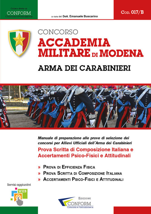 Cover of Concorso Accademia Militare di Modena. Arma dei Carabinieri. Prova scritta di composizione italiana e accertamenti psico-fisici e attitudinali