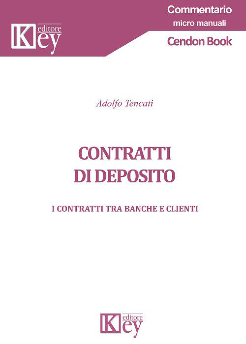 Cover of Contratti di deposito. I contratti tra banche e clienti