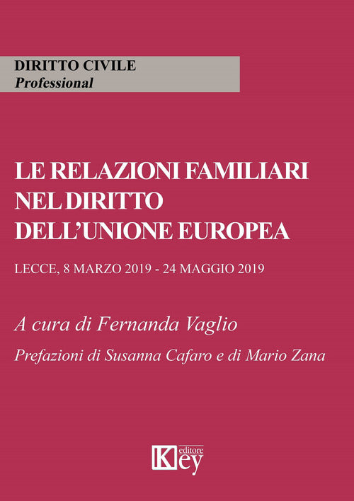 Cover of relazioni familiari nel diritto dell'Unione europea