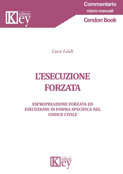 Cover of esecuzione forzata. Espropriazione forzata ed esecuzione in forma specifica nel codice civile