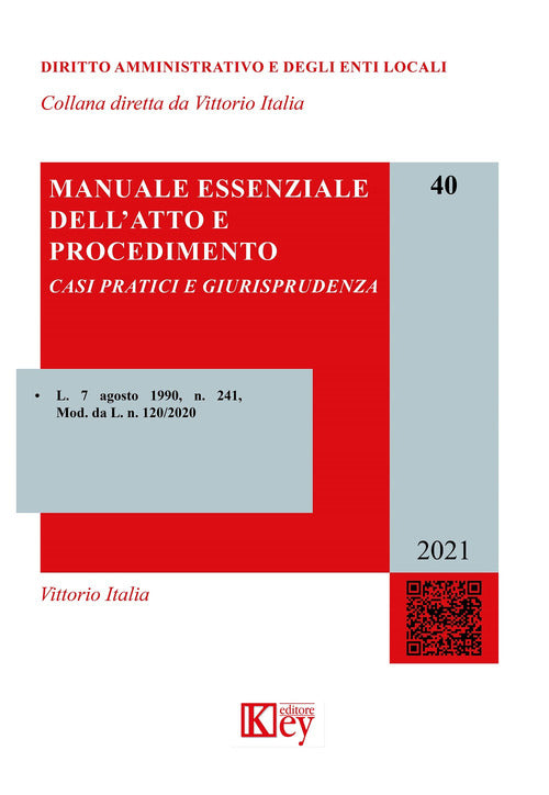 Cover of Manuale essenziale dell'atto e procedimento. Casi pratici e giurisprudenza