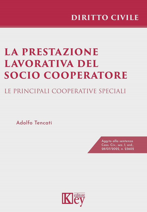 Cover of prestazione lavorativa del socio cooperatore