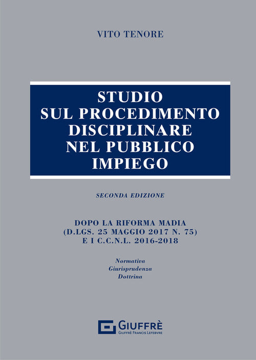 Cover of Studio sul procedimento disciplinare nel pubblico impiego