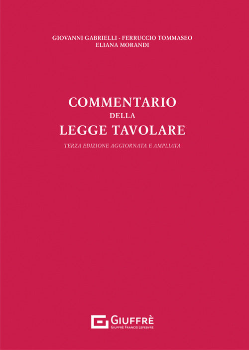 Cover of Commentario della legge tavolare