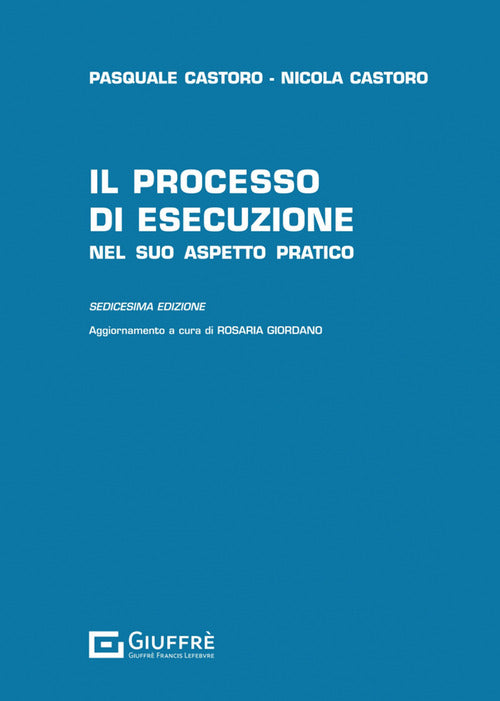 Cover of processo di esecuzione nel suo aspetto pratico
