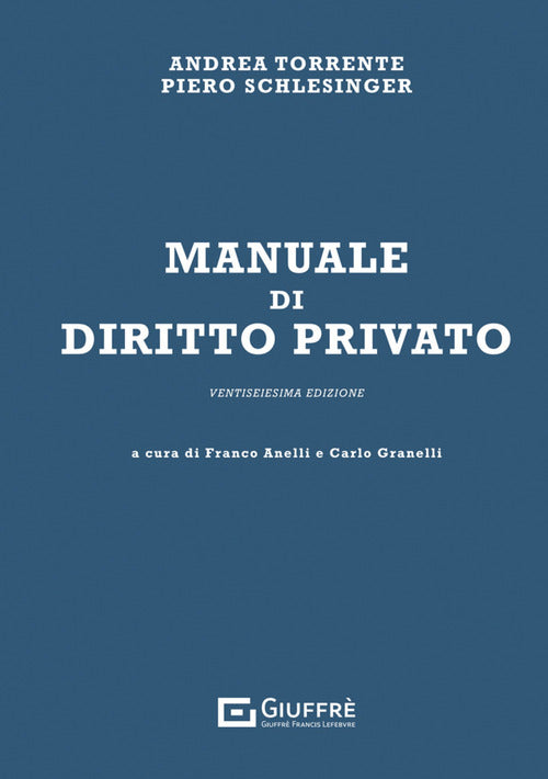 Cover of Manuale di diritto privato