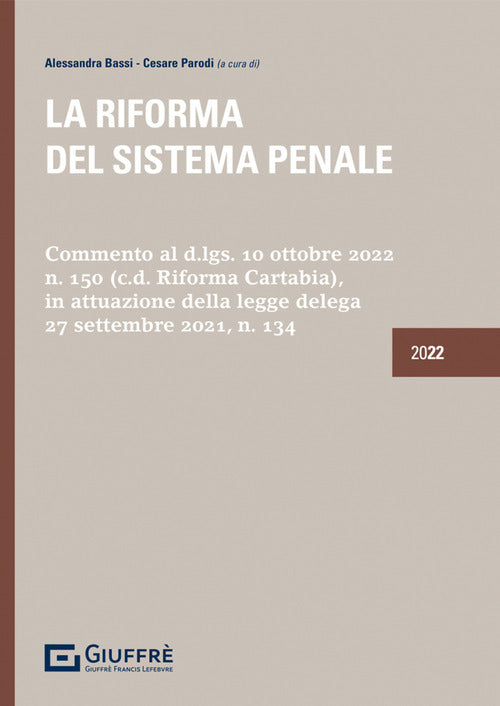 Cover of riforma del sistema penale