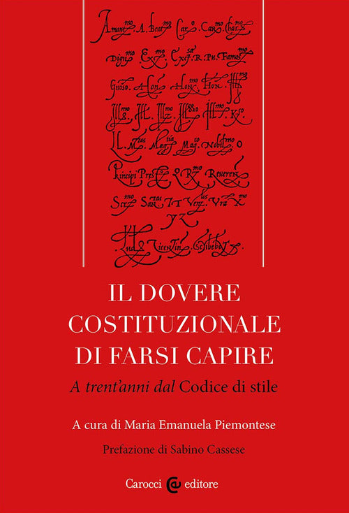 Cover of dovere costituzionale di farsi capire. A trent'anni dal Codice di stile