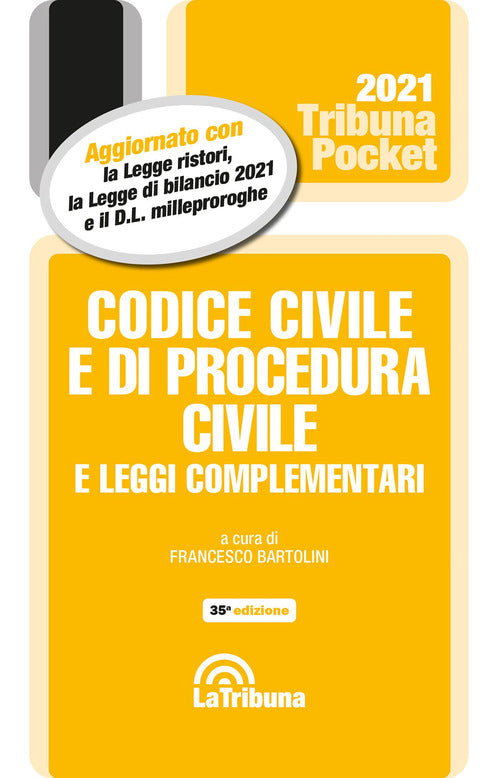 Cover of Codice civile e di procedura civile e leggi complementari 2021