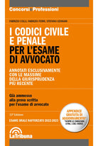 Cover of codici civile e penale. Per l'esame di avvocato. Esame rafforzato 2022-2023