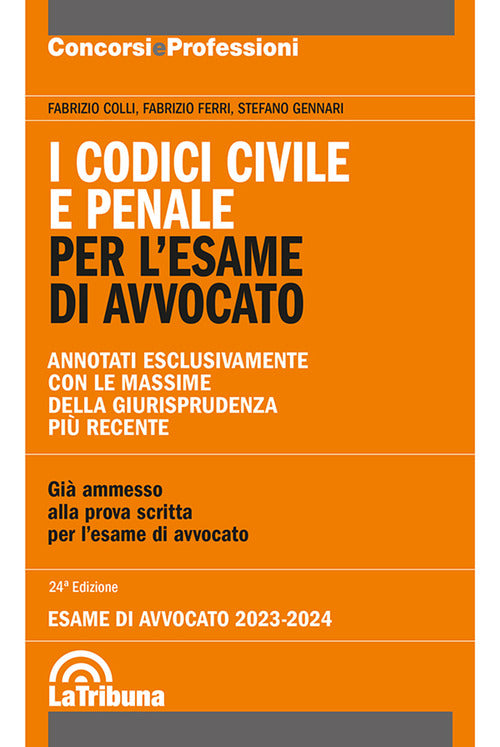 Cover of codici civile e penale. Per l'esame di avvocato