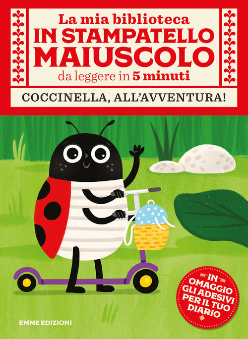 Cover of Coccinella, all'avventura! Con adesivi. Stampatello maiuscolo