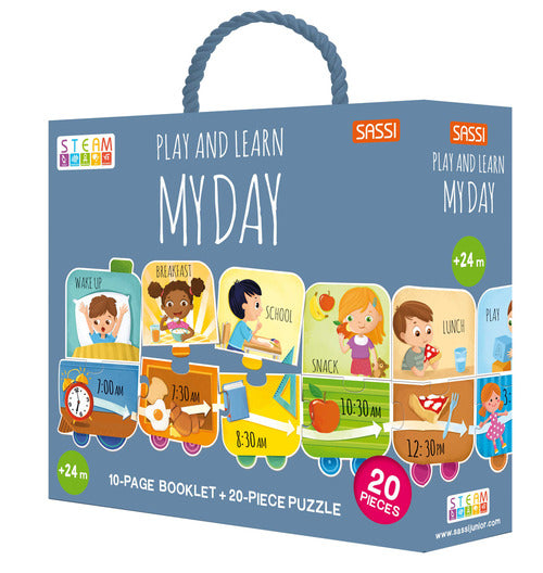 Play and learn. My day. Steam puzzle