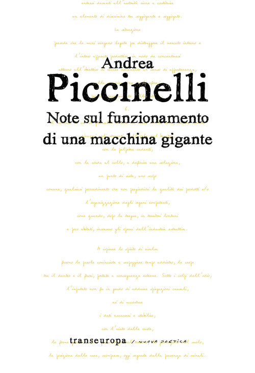 Cover of Note sul funzionamento di una macchina gigante