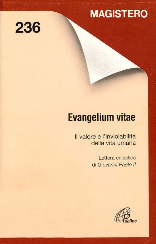 Cover of Evangelium vitae. Il valore e l'inviolabilità della vita umana