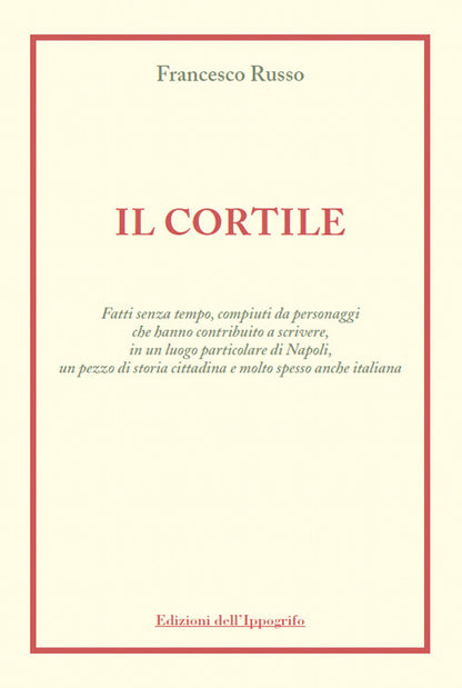 Cover of cortile. Fatti senza tempo, compiuti da personaggi che hanno contribuito a scrivere, in un luogo particolare di Napoli, un pezzo di storia cittadina e molto spesso anche italiana