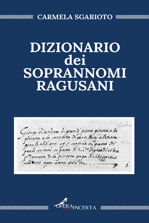 Cover of Dizionario dei soprannomi ragusani