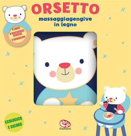 Orsetto. Libri di stoffa con massaggiagengive in legno