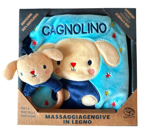 Cagnolino. Libri di stoffa con massaggiagengive in legno