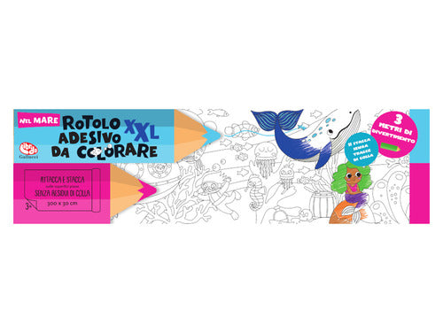 Rotolo adesivo da colorare XXL. Nel mare