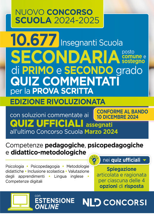 Concorso scuola 2024-2025. Quiz commentati con svolgimento prove ufficiali