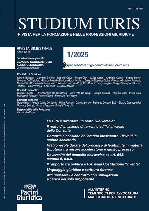 Studium iuris. Rivista per la formazione nelle professioni giuridiche. Vol. 6