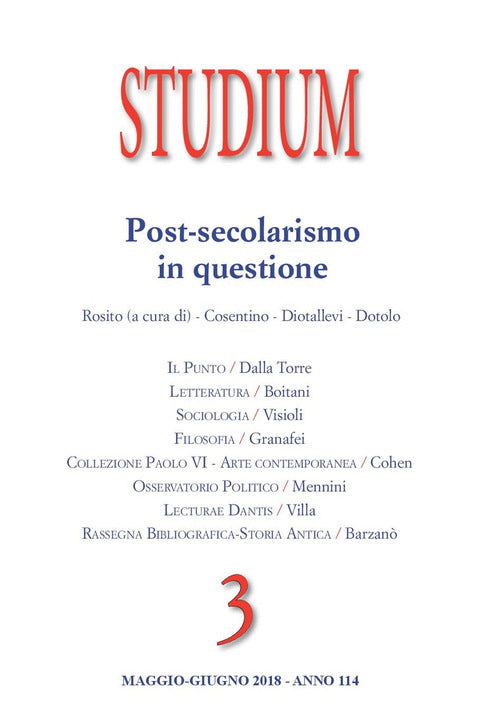 Studium. Vol. 3: Post-secolarismo in questione