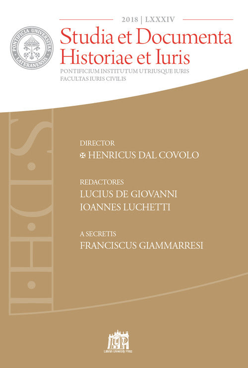 Studia et documenta historiae et iuris. Vol. 84