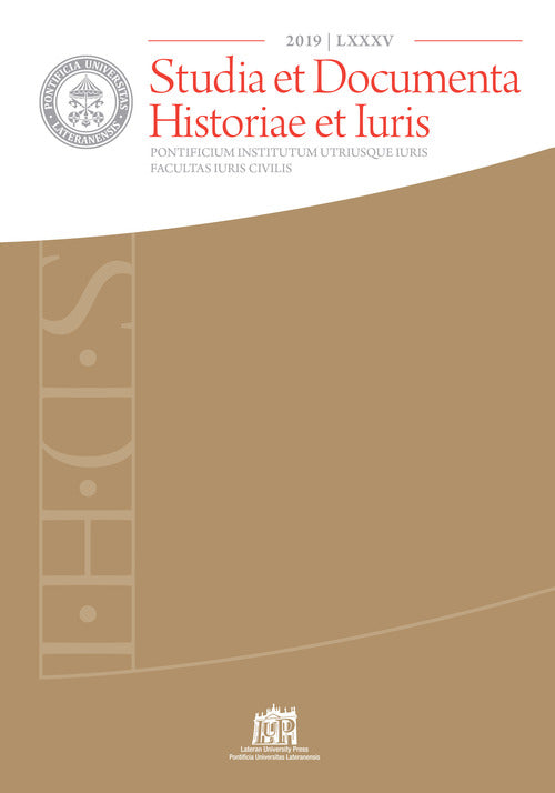 Studia et documenta historiae et iuris. Vol. 85