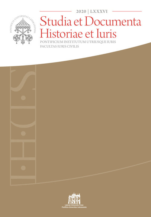 Studia et documenta historiae et iuris. Vol. 86