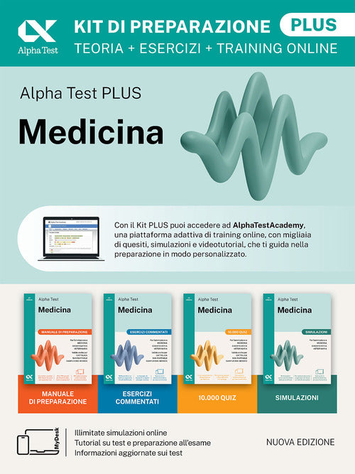 Alpha Test Plus Medicina. Kit di preparazione Plus. Per lammissione ai corsi di laurea in Medicina, Odontoiatria e Veterinaria delle universit statali. Nuova edizione con i quesiti della banca dati ufficiale 2024. Ediz. MyDesk