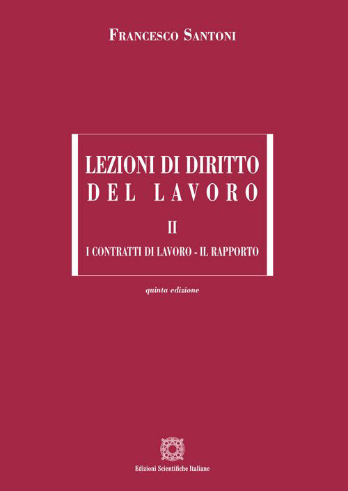 Lezioni di diritto del lavoro. Vol. 2: I contratti di lavoro-Il rapporto