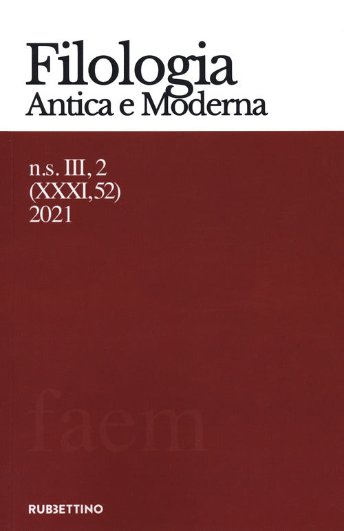 Filologia antica e moderna. Vol. 52