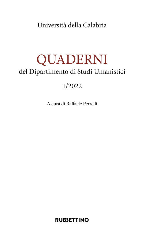 Quaderni del dipartimento di studi umanistici. Ediz. inglese e italiana. Vol. 1