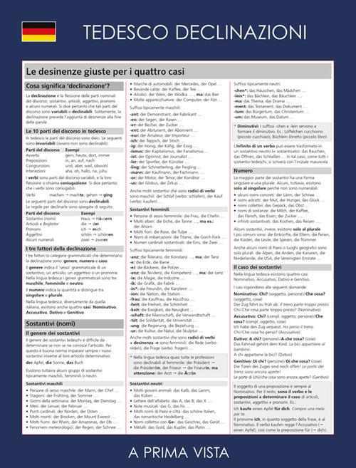 Scheda a prima vista: tedesco declinazioni