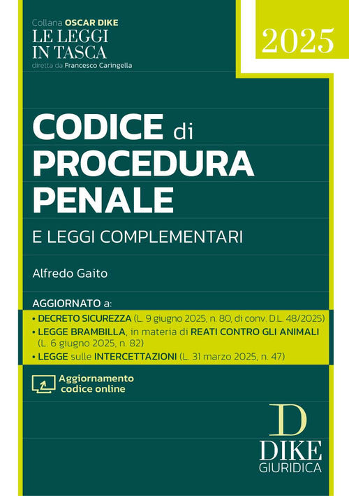 Codice di procedura penale e leggi complementari Pocket 2025
