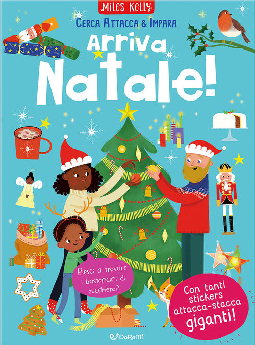 Arriva Natale! Cerca attacca & impara. Con adesivi