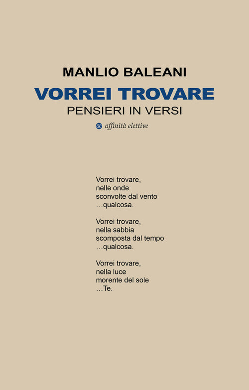 Vorrei trovare. Pensieri in versi