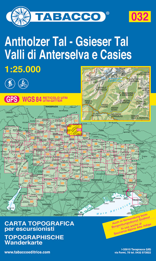 Valle di Anterselva. Valle di Casies 1:25.000