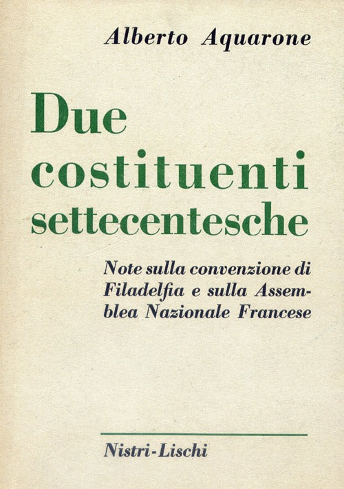 Due costituenti settecentesche