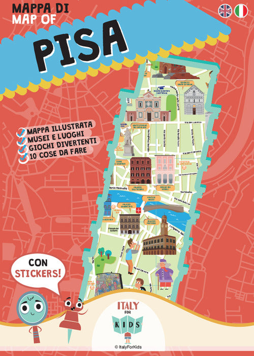 Mappa di Pisa illustrata. Con adesivi