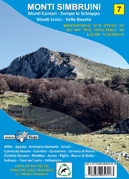 Cover of Carta Monti Simbruini. Monti Cantari - Zompo lo Schioppo - Monti Ernici - Valle Roveto 1:25000