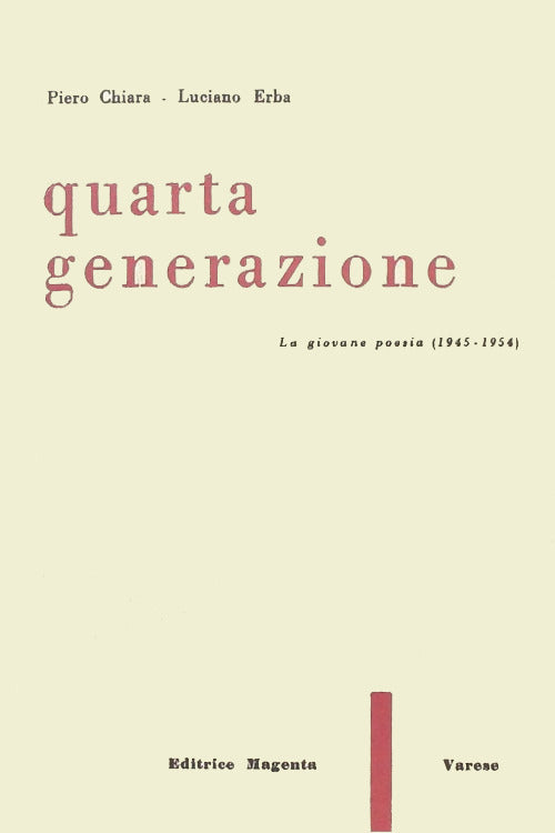 Cover of Quarta generazione. La giovane poesia (1954)