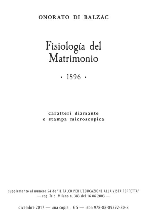 Cover of Fisiologia del matrimonio. Ediz. a caratteri diamante e stampa microscopica