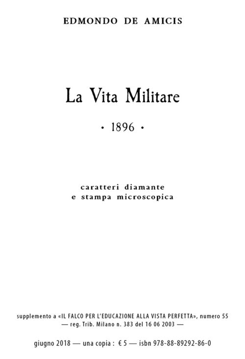 Cover of vita militare. Ediz. a caratteri diamante e stampa microscopica