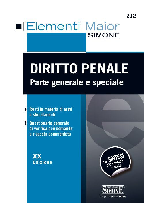 Cover of Diritto penale. Parte generale e speciale
