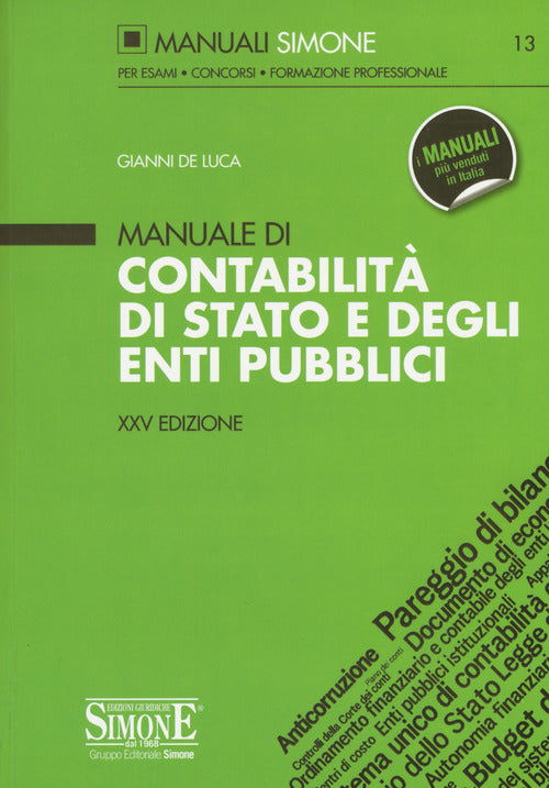Cover of Manuale di contabilità di Stato e degli enti pubblici